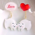 ハートとシロクマのピアス【期間限定】