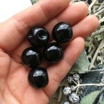 【4粒】15.5mm/ブラック/スズマルビーズ