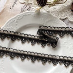 ＊再入荷＊1m 金糸入り ロココ調 ケミカルレース ブレード 黒 BK210705 ハンドメイド 手芸 素材 材料 DIY