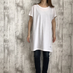 夏cotton100%シンプルチュニック丈ドルマンTシャツ