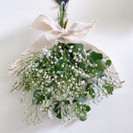 ［再再販］ドライフラワー  White＆green かすみ草 こんもり スワッグ ブーケ