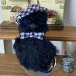 カラスのぬいぐるみ　濃青目02