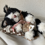 白黒ネコのぬいぐるみ、テディベア