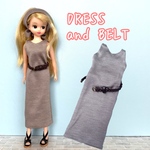 リカちゃん　ワンピース.ベルトセット  着せ替え服　ブライス