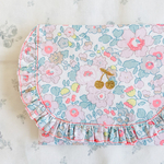 【再販】輸入リバティ♡フリル移動ポケット♡ベッツィネオンX♡チェリーワッペン𖦊リバティ生地使用