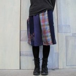 着物リメイク*ギャザー短スカート*桃紫