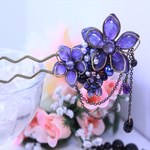 すみれ色のお花かんざし