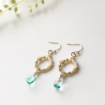 glass × flower wreathe ピアス／イヤリング(Clear&Blue)