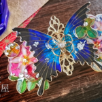 夏祭りの宵バレッタ〜朝顔〜（hair ornaments of  butterfly〜Morning glory flower〜