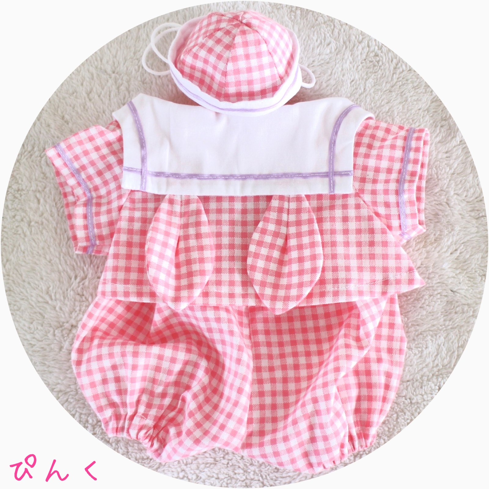 ぴんく ジェラトーニ用 うさ耳セーラー服 コスチューム 洋服
