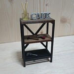 ミニチュア◆木製 男前ラック◆ドールハウスに◆棚 シェルフ 男前インテリア カフェ風　ドールハウス家具　ミニチュア家具 オビツ11にも