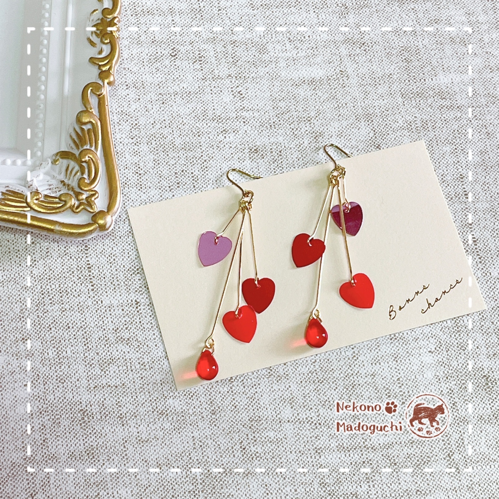 ☆❤️ 苺 いちご フープピアス ピアス ハンドメイド スパンコール