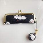 印鑑ケース　シマエナガ・ブラック(Mサイズ)