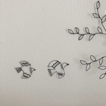 小鳥2匹セット　ワイヤーアート