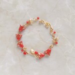赤い花のブレスレット