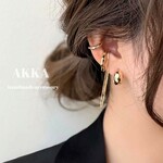 《ゴールドカラー》イヤーカフとフープピアス(イヤリング)4個セット　　　　　　　　　　　　　　　　　　　　　　　　　　　　　フープイヤリング樹脂イヤリング樹脂ピアス金属アレルギー