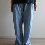 デニム風ダブルガーゼのルームパンツ（ストーンウオッシュ）