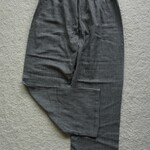 　ヒッコリー柄ダブルガーゼのルームパンツ（ブラック）