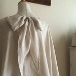 ベルギーLibeco社リネンFで作った後リボンゆったりプルオーバー