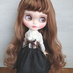 361.※単品※黒の編み上げリボンのスカート※ブライスアウトフィット※1/6ドール服
