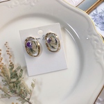 ボタニカル×パープル　イヤリング