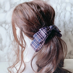 限定1個です♡ 新作♡ たらりん　チェック　リボン　シュシュ ヘアゴム　ヘアアクセサリー　リボンゴム　夏