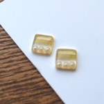 ◻︎ ゴールド×カーキ パール イヤリング（ピアス）