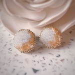 ビーズ刺繍ピアス　オレンジシャーベット
