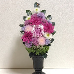 【cloud nine様専用】プリザーブドフラワーの仏花☆高さ33cm薄紫紫色白色菊ピンクデンファレ仏花 お供えお悔み