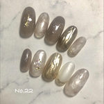 冬グレイッシュニュアンスミラーnail No.22