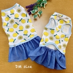犬服！小型犬DMサイズ  レモン🍋ワンピ(ダンガリースカート)胴長