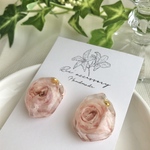 *･ﾟブリザーブドフラワー×薔薇(ﾍﾞｲﾋﾞｰﾋﾟﾝｸ) レジン サージカルステンレスピアス イヤリング.ﾟ･*.#45
