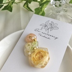 .*･ﾟブリザーブドフラワー×薔薇(イエロー) レジン イヤーカフ.ﾟ･*.#49