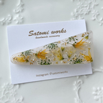 ❇︎botanical hair clip❇︎  ボタニカル　ヘアクリップ　レジン　パール　ビーズ　押し花　ドライフラワー　かすみ草　パステルカラー　本物のお花　透明　大人可愛い　アンティーク