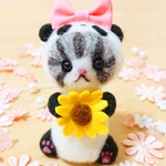 羊毛フェルト パンダ 猫ちゃん ♬.*ﾟ ねこ ぬいぐるみ