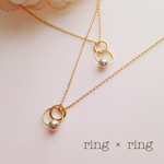 【数量限定】シルキーパールのリング×リング ネックレス