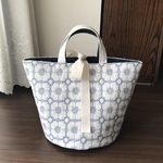 ミナペルホネン anemone ネイビー 丸底リボントートバッグ