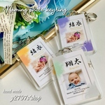 お子様の出生記念を残せる新しい形の命名×フォトキーホルダー♡♡パパママから初めての贈り物であるお名前の由来をお入れできます❁⃘*.ﾟ