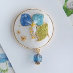 【7/25(日)21:00発売】刺繍　ポニーフックorブローチㅤツユクサ
