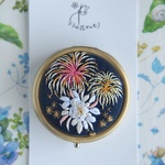 【7/25(日)21:00発売】刺繍　アクセサリーケース　月下美人と花火