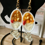 ミニチュア カレーライス お水付 ピアス or ストラップ