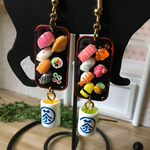 ミニチュア お寿司プレートお茶付 ピアス or ストラップ