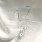 💎ぐねぐねシルバークリアピアス/イヤリング💎