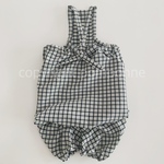 【SALE】犬服・吸水速乾ロンパース_ブラックチェック