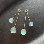 【2個】オーロラルナフラッシュビーズの揺れるチャーム