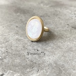 Matt goldリング　💍original cabochon18×13