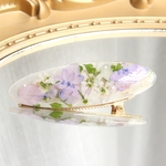 涼し気 カラー ❁ 本物のお花入り ❁ レジン ヘアクリップ  ❁ 花 ❁ 