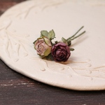 布花　ちょこんと薔薇　ブローチ