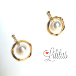 再販❁コットンパール×ゴールドリングpierce・earring❁