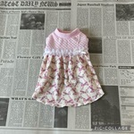 リボンがいっぱいのワンピ☆(ピンク)　犬服